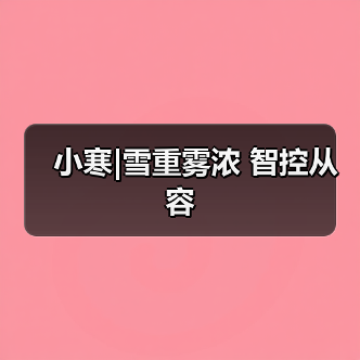 小寒|雪重雾浓 智控从容(图3) 小寒|雪重雾浓 智控从容(图3)