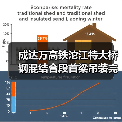 成达万高铁沱江特大桥钢混结合段首梁吊装完成（图2）