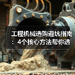 工程机械选购避坑指南：4个核心方法帮你选对挖掘机（图1）